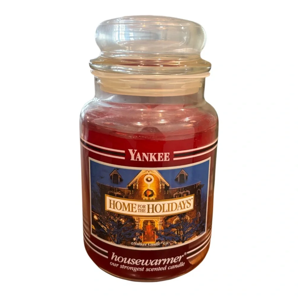 Yankee Candle Jar Vintage Home for the Holidays Rare Vintage Black Band Burgundy